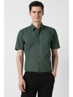 Peter England - Men Green Regular Fit Half Sleeves Formal Shirt