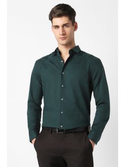 Peter England - Men Green Slim Fit Full Sleeves Formal Shirt