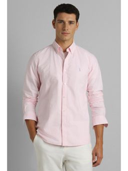 Simon Carter - Men Pink Stripes Full Sleeves Shirt