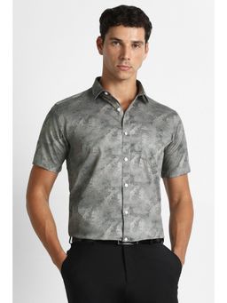 Van Heusen - Men Grey Printed Half Sleeves Formal Shirt