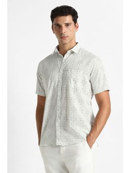 Van Heusen - Men Grey Printed Half Sleeves Party Shirt