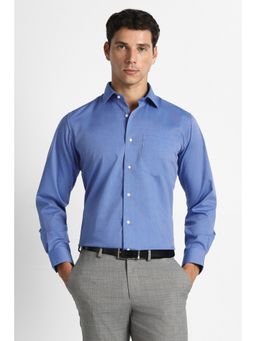 Van Heusen - Men Blue Solid Full Sleeves Formal Shirt