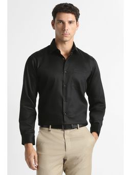 Van Heusen - Men Black Solid Full Sleeves Formal Shirt