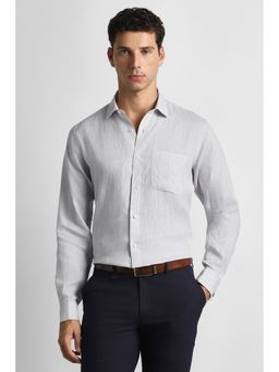 Van Heusen - Men Grey Textured Full Sleeves Formal Shirt