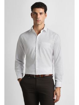 Van Heusen - Men White Textured Full Sleeves Formal Shirt