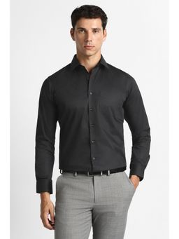 Van Heusen - Men Black Solid Full Sleeves Formal Shirt