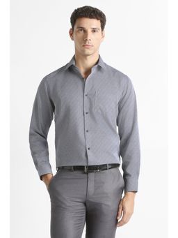 Van Heusen - Men Grey Printed Full Sleeves Formal Shirt