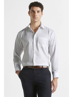 Van Heusen - Men White Solid Full Sleeves Formal Shirt