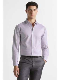 Van Heusen - Men Lavender Textured Full Sleeves Formal Shirt