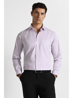 Van Heusen - Men Lavender Solid Full Sleeves Formal Shirt