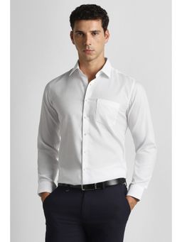 Van Heusen - Men White Solid Full Sleeves Formal Shirt