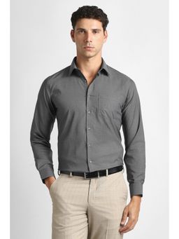 Van Heusen - Men Grey Textured Full Sleeves Formal Shirt