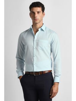 Van Heusen - Men Light Blue Solid Full Sleeves Formal Shirt