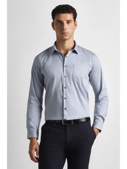 Van Heusen - Men Grey Textured Full Sleeves Formal Shirt