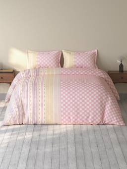 SPACES - Rio Ornate Pink Double Bedsheet With 2 Pillow Covers