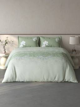 SPACES - Fiora Floral Light Aqua Double Bedsheet With 2 Pillow Covers