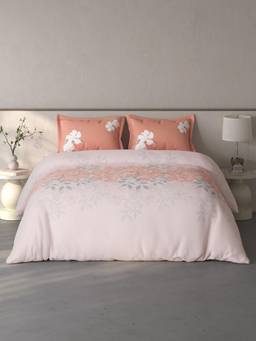 SPACES - Fiora Floral Light Pink Double Bedsheet With 2 Pillow Covers