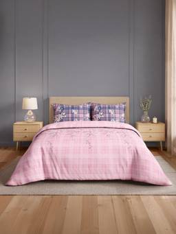 Welspun - Samya Blush Floral 120 Tc Large Bedding with 2 Pillow Covers