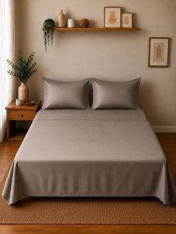 Linen Home - Cotton Percale Bedsheet with 2 Pillow Covers