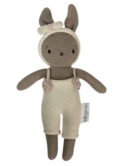 Pomme - Knitted Soft Toy Ivory Beige Doll with Dress