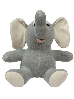 Pomme - Knitted Soft Toy Grey Sitting Elephant