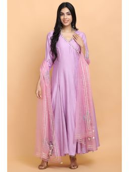 Arpita Sulakshana - Lilac Angarkha Pant with Dupatta (Set of 3)