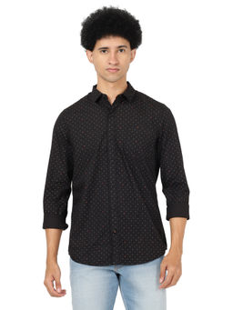 Lee - Men's Printed Black Shirt Slim Fit