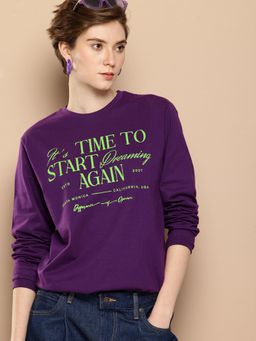 Difference of Opinion - Womens Long Sleeve Oversized T-shirt - Purple