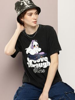 DILLINGER - Womens Oversized Graphic T-shirt - Black