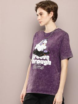 DILLINGER - Womens Oversized Printed T-shirt - Lavender