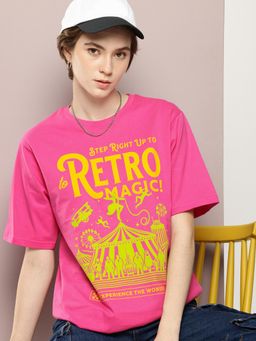 DILLINGER - Womens Oversized Graphic T-shirt - Pink