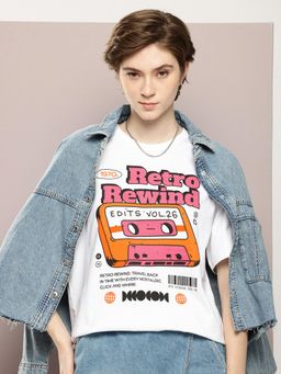 DILLINGER - Womens Oversized Printed T-shirt - White