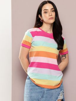 DILLINGER - Womens Short Sleeve Regular Yarn Dyed T-shirt - Multi-Color