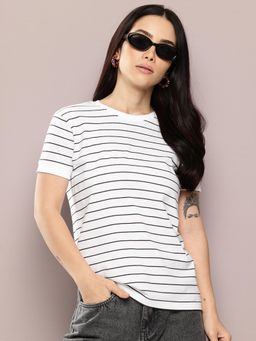 DILLINGER - Womens Short Sleeve Regular Yarn Dyed T-shirt - White