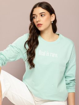 DILLINGER - Womens Long Sleeve Oversized Drop Shoulder T-shirt - Turquoise