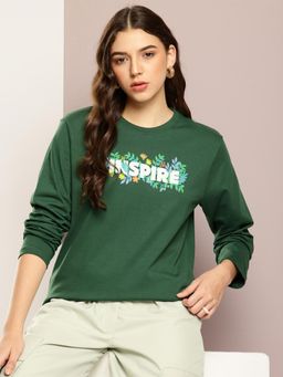 DILLINGER - Womens Long Sleeve Oversized T-shirt - Green