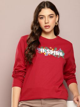 DILLINGER - Womens Long Sleeve Oversized T-shirt - Red
