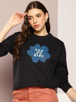 DILLINGER - Womens Long Sleeve Oversized T-shirt - Black