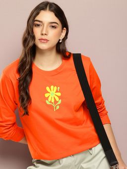 DILLINGER - Womens Long Sleeve Oversized T-shirt - Orange