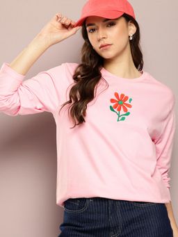 DILLINGER - Womens Long Sleeve Oversized T-shirt - Pink
