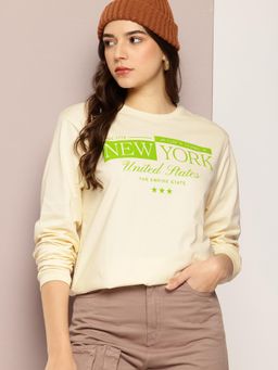 DILLINGER - Womens Long Sleeve Oversized T-shirt - Cream