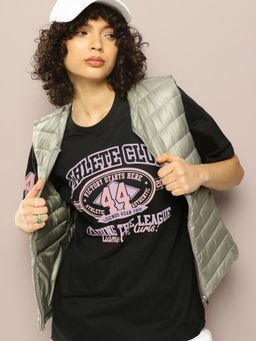 DILLINGER - Womens Oversized Short Sleeve Printed T-shirt - Black