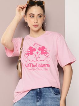 DILLINGER - Womens Oversized Printed T-shirt - Pink