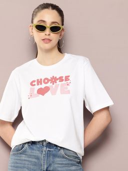 DILLINGER - Womens Oversized Printed T-shirt - White