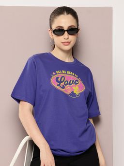 DILLINGER - Womens Oversized Printed T-shirt - Purple