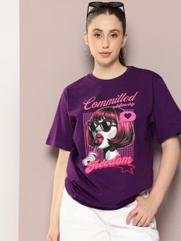 DILLINGER - Womens Oversized Printed T-shirt - Lavender