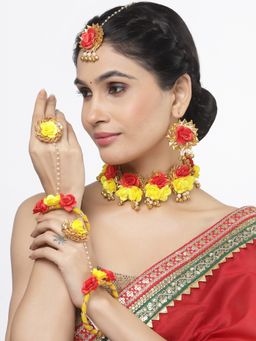 ZENEME - Gold Plated Multi-Color Gota Patti Haldi Mehandi