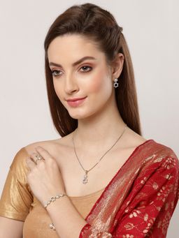 ZENEME - Gold Plated Silver Star Ad Pendant Earring Ring and Bracelet Jewellery