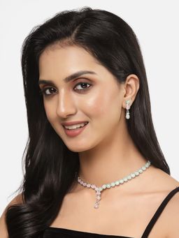 ZENEME - Oxidised Silver-Plated Dual Colour and Design Necklace Jewellery