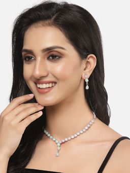 ZENEME - Oxidised Silver-Plated Dual Colour and Design Necklace Jewellery